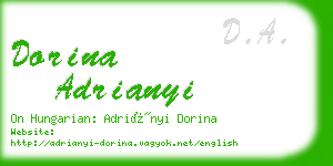 dorina adrianyi business card